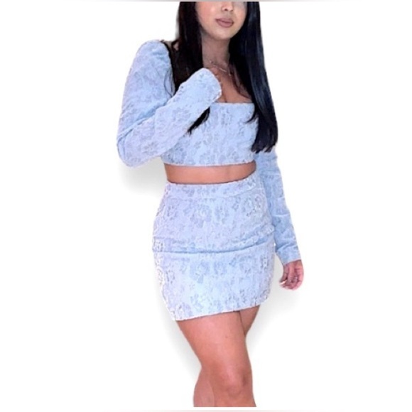 New Naked Wardrobe Women Blue High Mini Skirt Size Medium - Picture 4 of 11